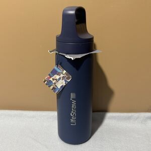 LifeStraw Blue Vacuum Insulated Stainless Steel Water Bottle Microfilter 18 oz